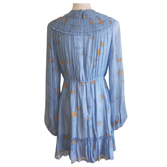 Jason Wu Powder Blue 100% Silk Pleated Mini Dress NWT Size 6 - Picture 2 of 5